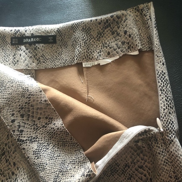 ZARA Snakeskin Print Split Skirt / Skort - Picture 5 of 6